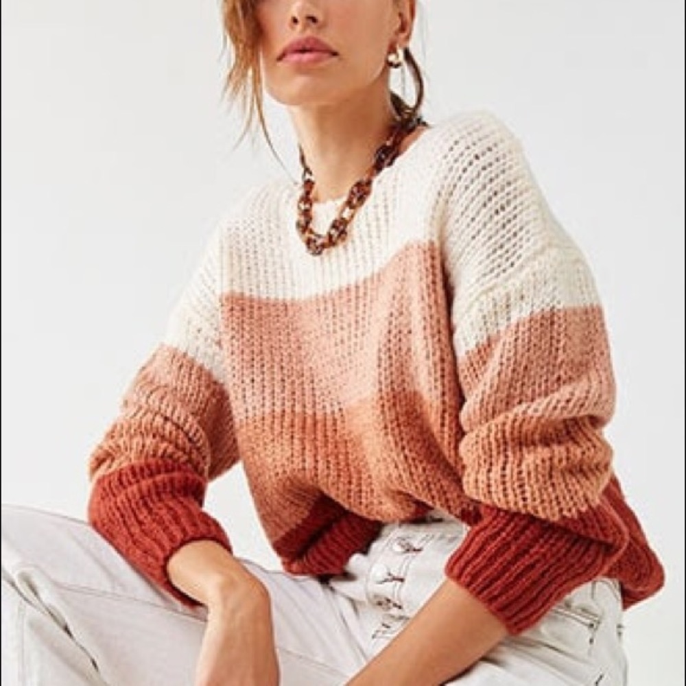 NWT:  Striped chunky knit sweater